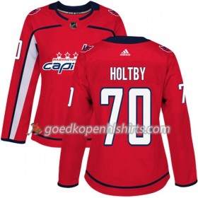 Washington Capitals Braden Holtby 70 Adidas 2017-2018 Rood Authentic Shirt - Dames